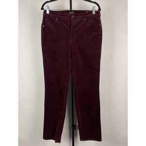 Talbots Straight Leg Corduroy Pants 8P Cotton Spandex Stretch Women's Burgundy